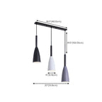 Suspension moderne conique en métal à 3 lumières pour îlot de cuisine