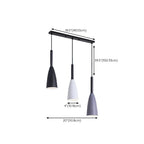 Suspension moderne conique en métal à 3 lumières pour îlot de cuisine