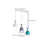 Suspension moderne conique en métal à 3 lumières pour îlot de cuisine