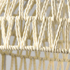 Plafonnier semi-encastré beige style grange, noué en corde orientale