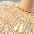 Plafonnier semi-encastré beige style grange, noué en corde orientale