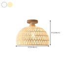 Plafonnier semi-encastré beige style grange, noué en corde orientale