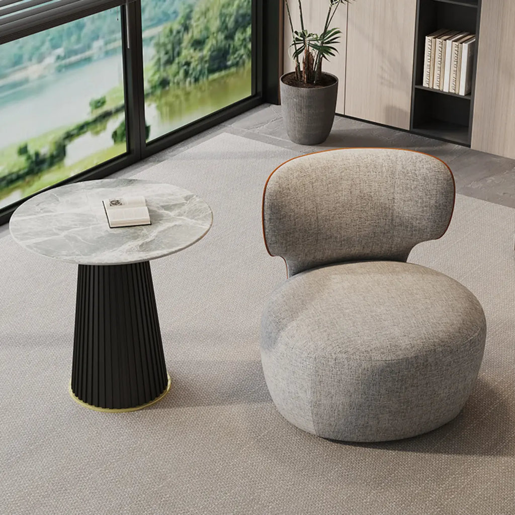 Fauteuil pivotant glamour en tissu résistant aux rayures