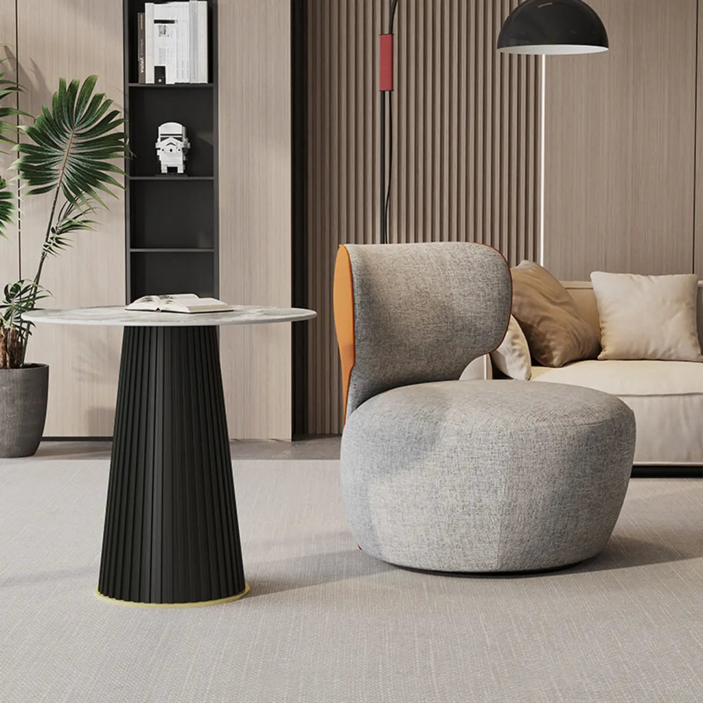 Fauteuil pivotant glamour en tissu résistant aux rayures