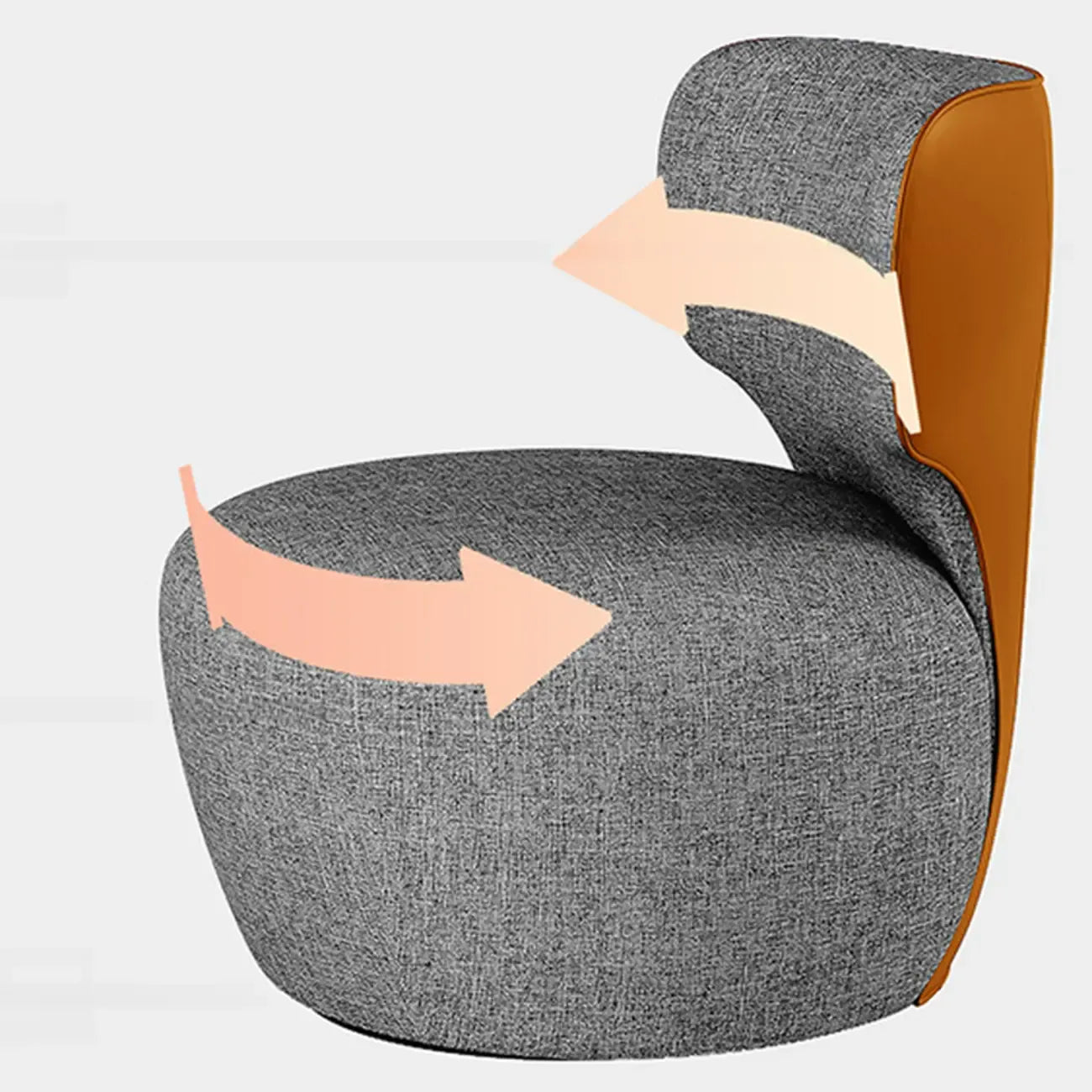 Fauteuil pivotant glamour en tissu résistant aux rayures