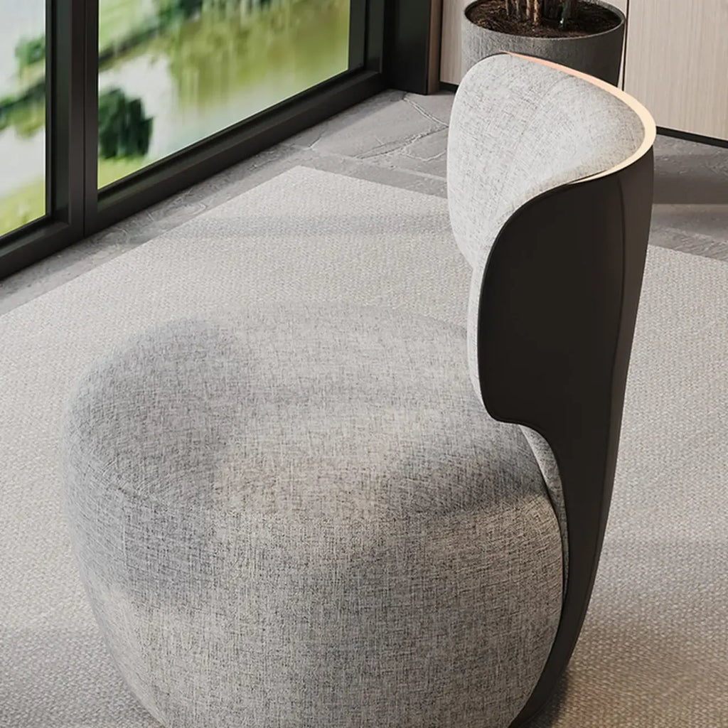 Fauteuil pivotant glamour en tissu résistant aux rayures