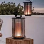 Lampes solaires portables cylindriques verticales pour poteaux d'extérieur