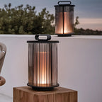 Lampes solaires portables cylindriques verticales pour poteaux d'extérieur