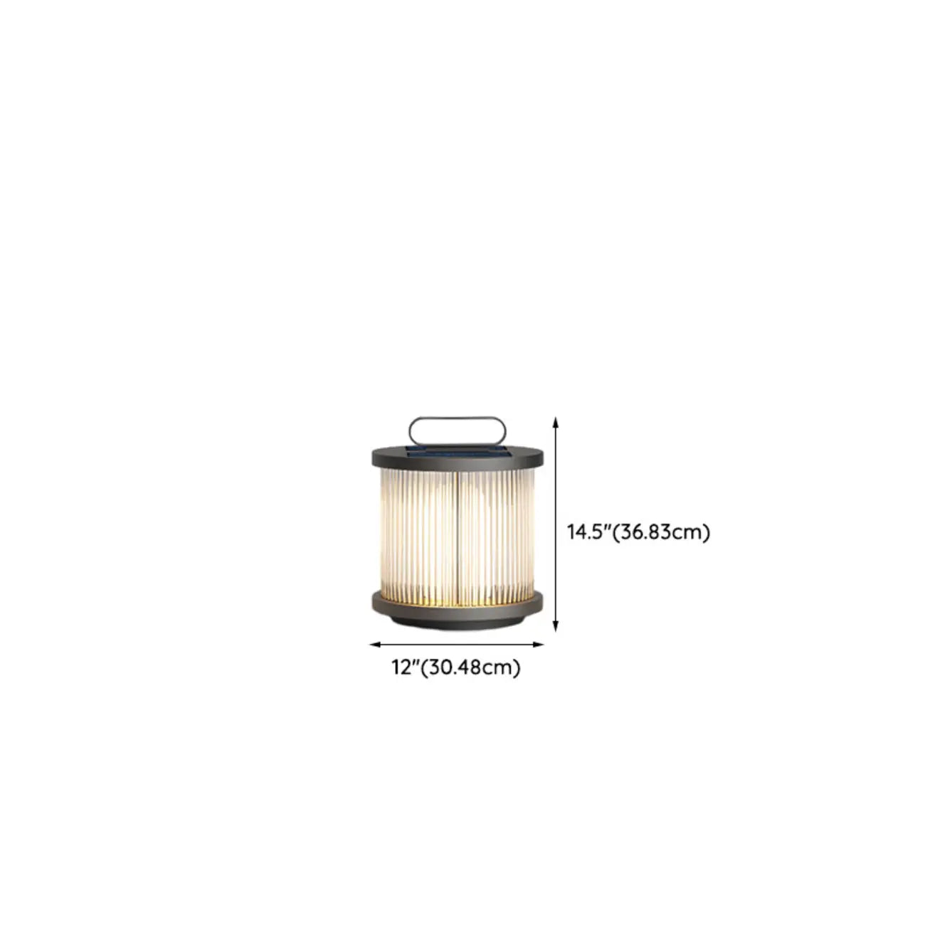 Lampes solaires portables cylindriques verticales pour poteaux d'extérieur