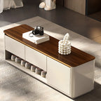 Banc d'entrée en bois marron à 2 tiroirs avec rangement pour chaussures