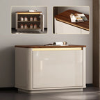 Banc d'entrée en bois marron à 2 tiroirs avec rangement pour chaussures