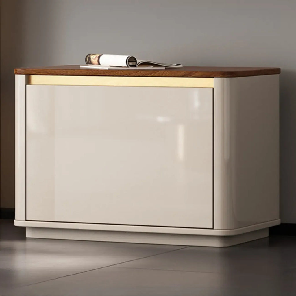 Banc d'entrée en bois marron à 2 tiroirs avec rangement pour chaussures