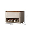 Banc d'entrée en bois marron à 2 tiroirs avec rangement pour chaussures