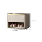 Banc d'entrée en bois marron à 2 tiroirs avec rangement pour chaussures