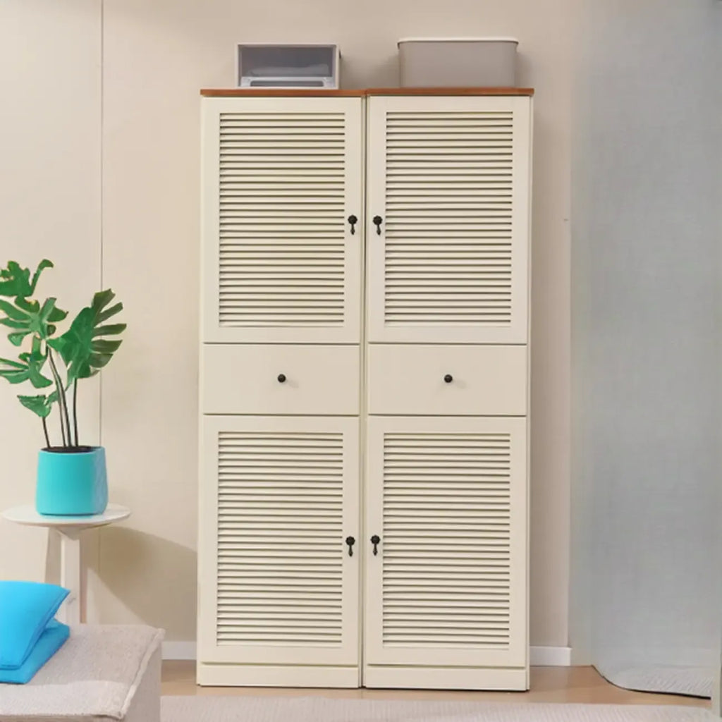 Meuble à chaussures haut de style nordique en bois massif beige pour entrée