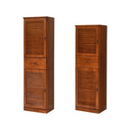 Meuble à chaussures haut de style nordique en bois massif beige pour entrée