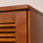 Meuble à chaussures haut de style nordique en bois massif beige pour entrée