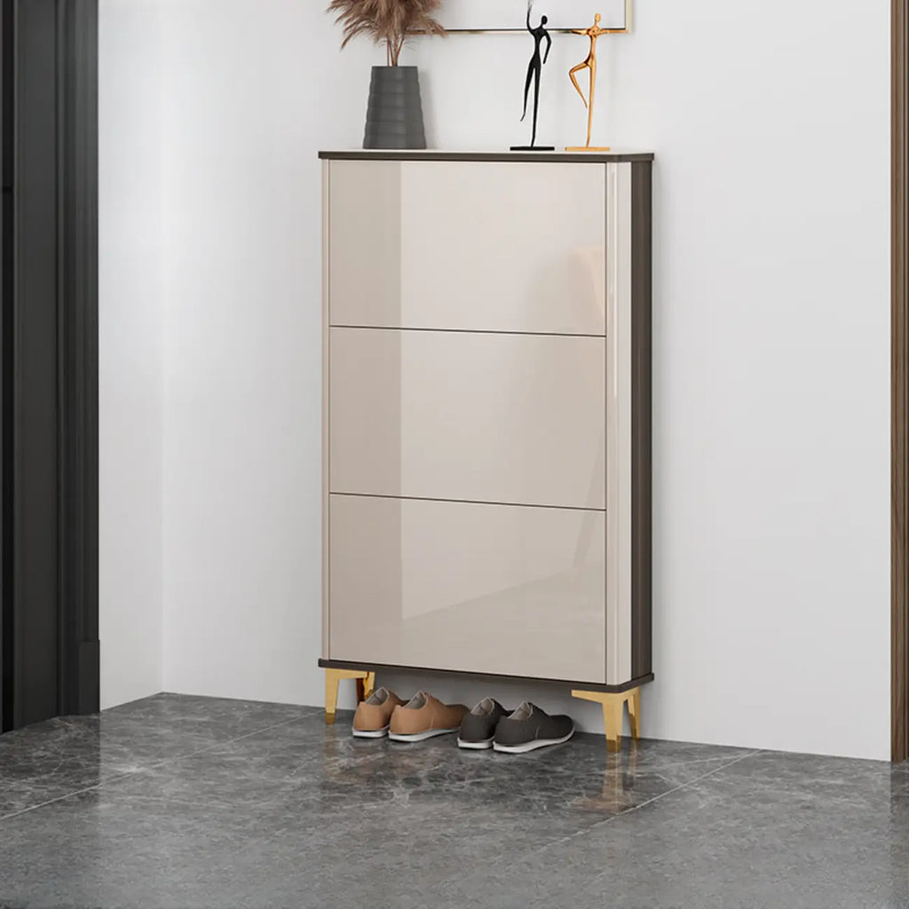 Meuble à chaussures brillant avec portes coulissantes pour entrée