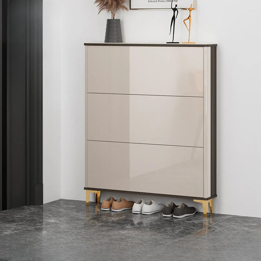 Meuble à chaussures brillant avec portes coulissantes pour entrée