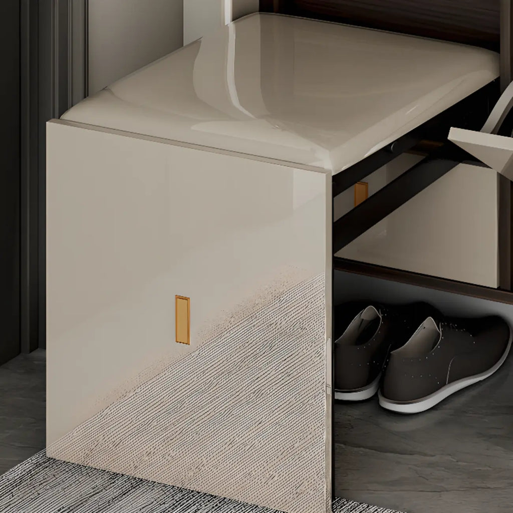 Meuble à chaussures brillant avec portes coulissantes pour entrée