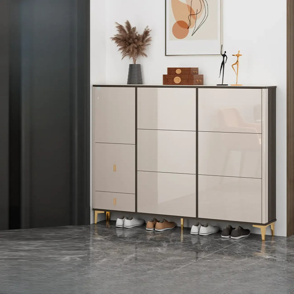 Meuble à chaussures brillant avec portes coulissantes pour entrée
