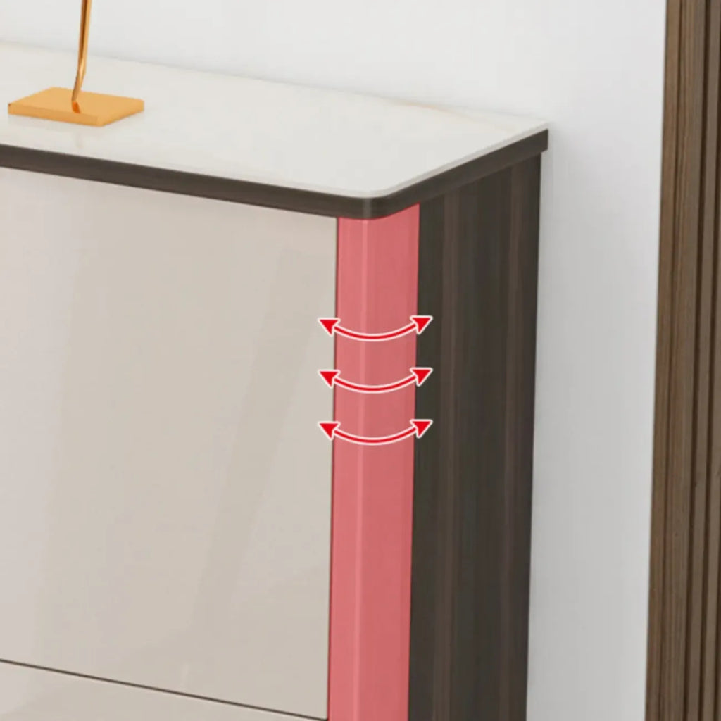 Meuble à chaussures brillant avec portes coulissantes pour entrée