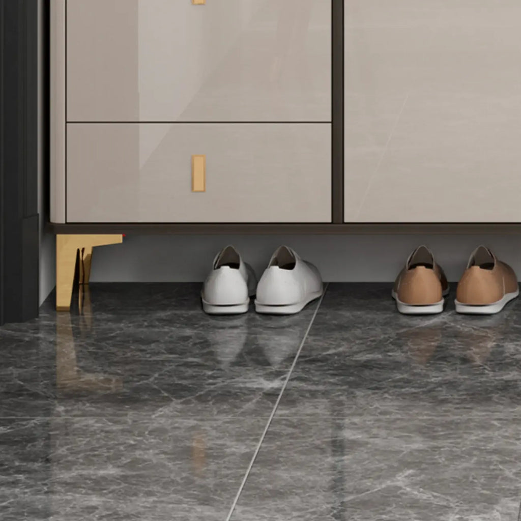 Meuble à chaussures brillant avec portes coulissantes pour entrée