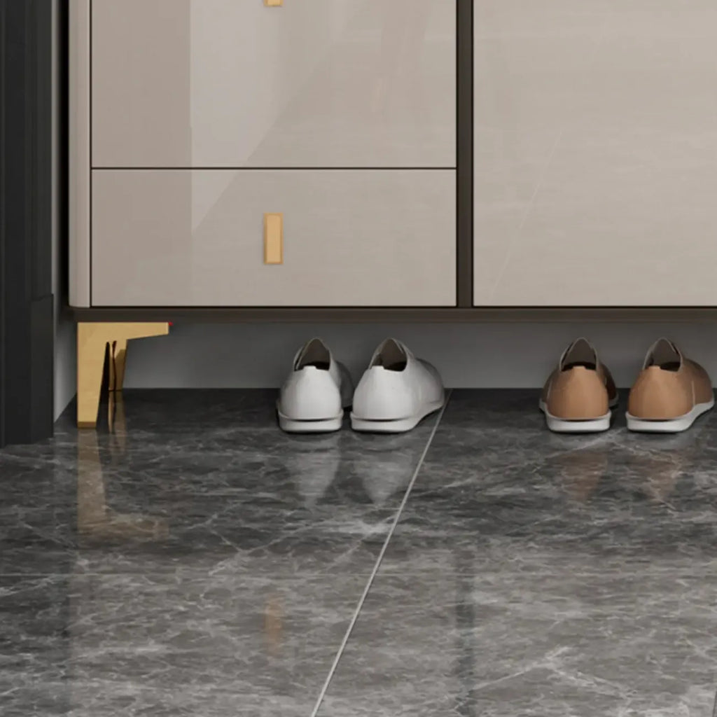 Meuble à chaussures brillant avec portes coulissantes pour entrée