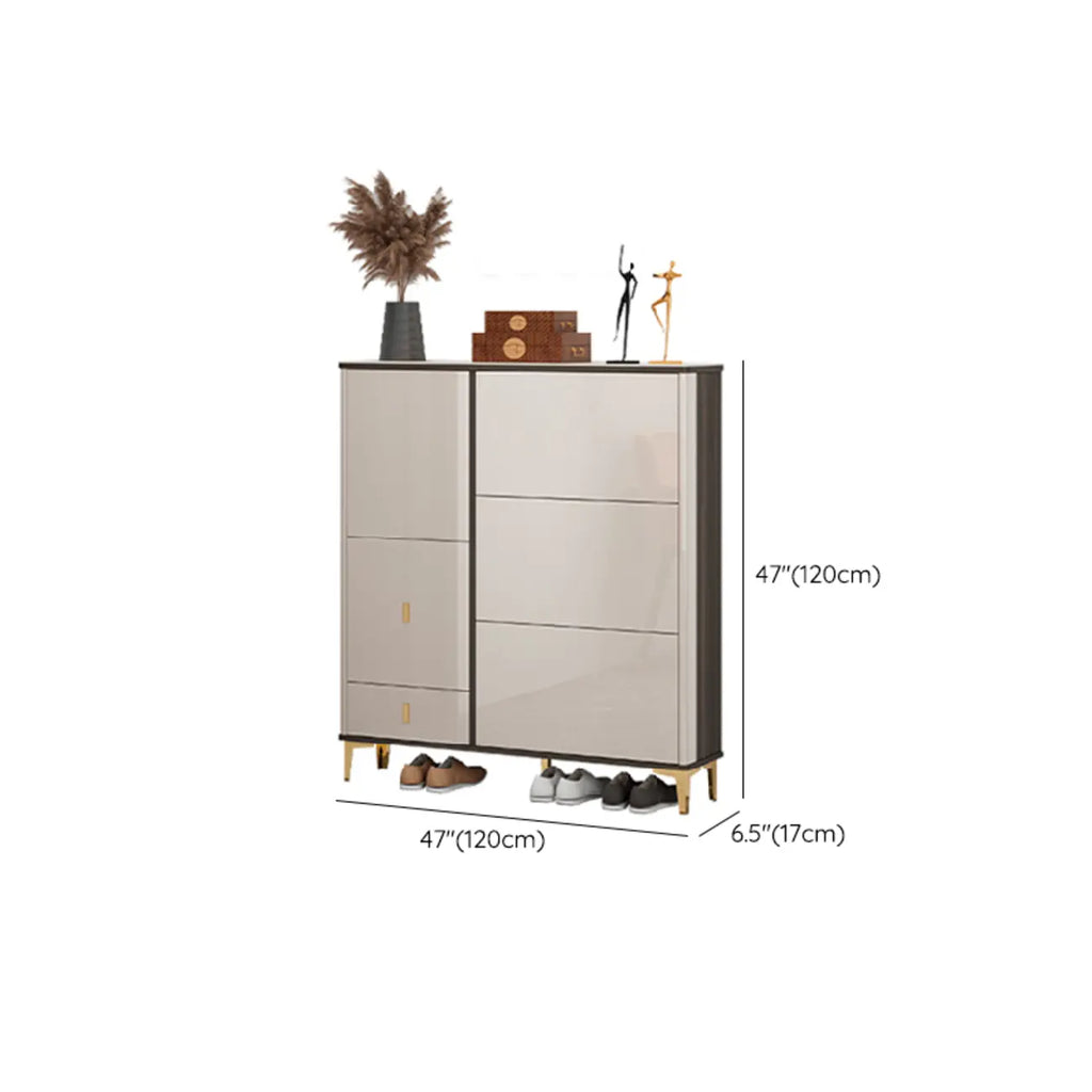 Meuble à chaussures brillant avec portes coulissantes pour entrée