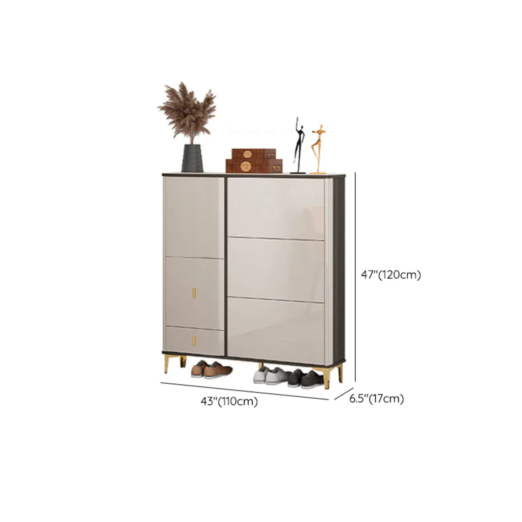 Meuble à chaussures brillant avec portes coulissantes pour entrée