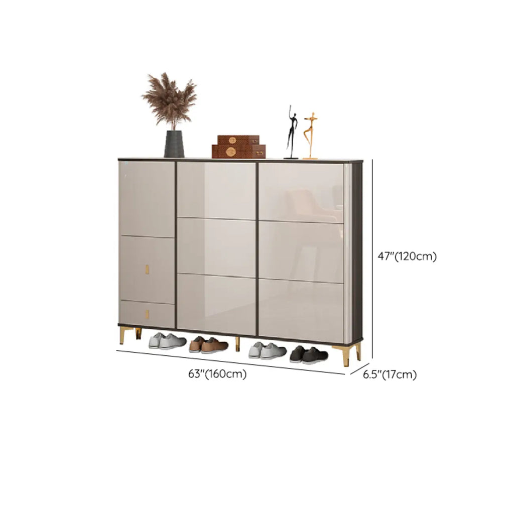 Meuble à chaussures brillant avec portes coulissantes pour entrée