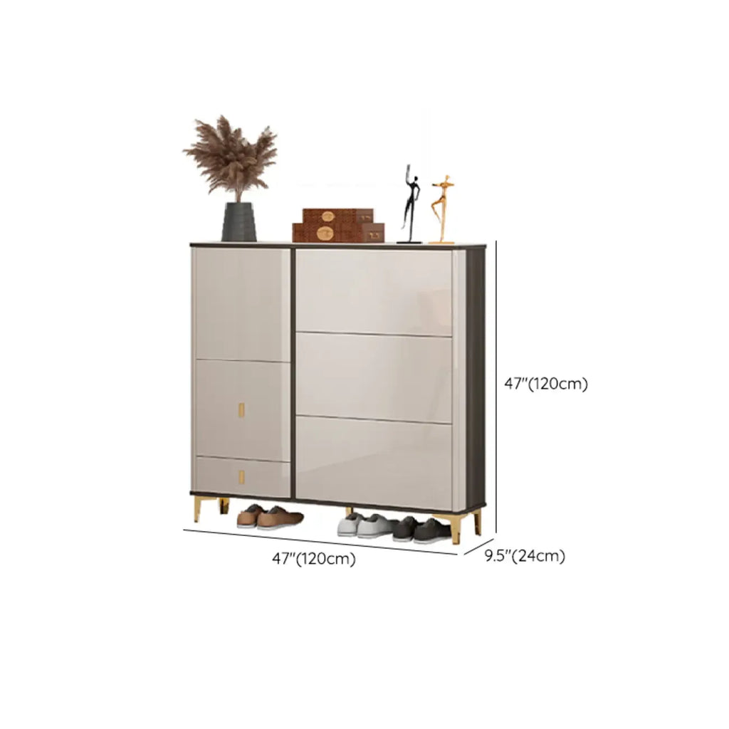 Meuble à chaussures brillant avec portes coulissantes pour entrée