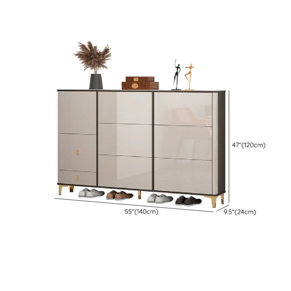 Meuble à chaussures brillant avec portes coulissantes pour entrée