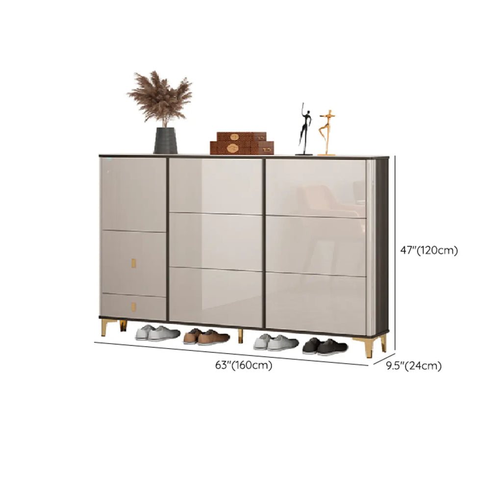 Meuble à chaussures brillant avec portes coulissantes pour entrée
