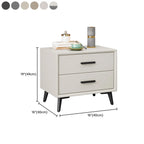 Table de chevet moderne en bois blanc cassé à 2 tiroirs