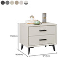 Table de chevet moderne en bois blanc cassé à 2 tiroirs