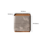 Table de chevet minimaliste en cuir marron et gris à 2 tiroirs