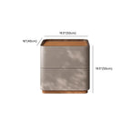 Table de chevet minimaliste en cuir marron et gris à 2 tiroirs