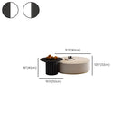 Table basse ronde en bois noir et blanc moderne et élégante avec tiroir