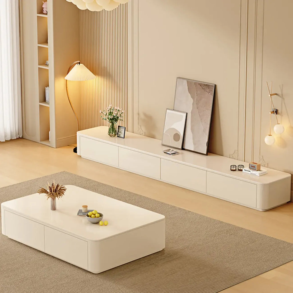 Meuble TV moderne en pierre avec tiroirs pour salon