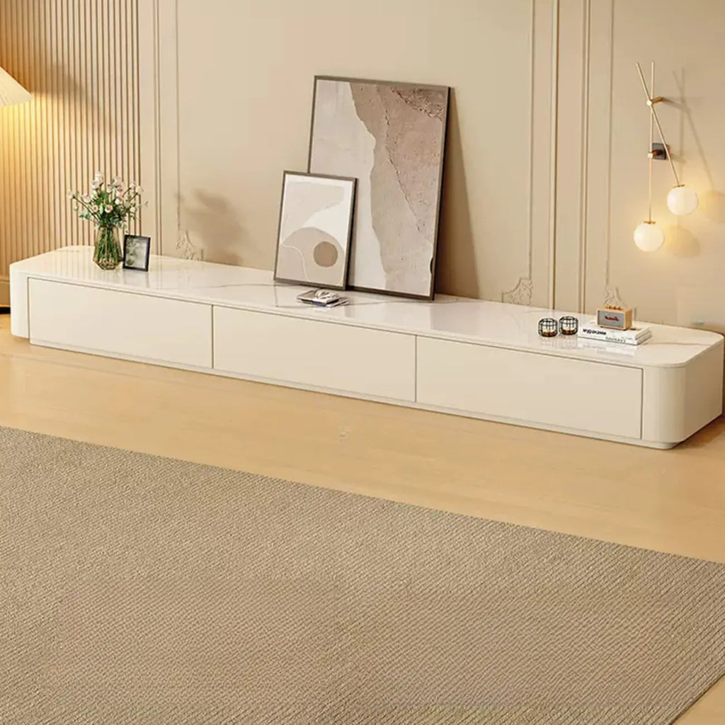 Meuble TV moderne en pierre avec tiroirs pour salon