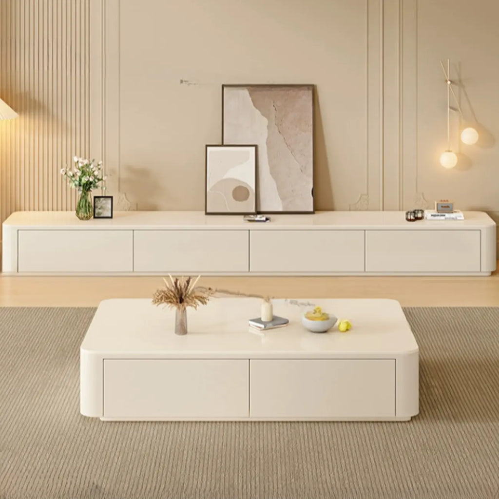 Meuble TV moderne en pierre avec tiroirs pour salon