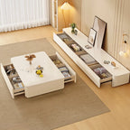 Meuble TV moderne en pierre avec tiroirs pour salon