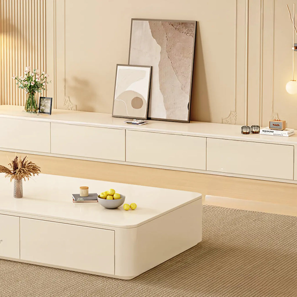 Meuble TV moderne en pierre avec tiroirs pour salon