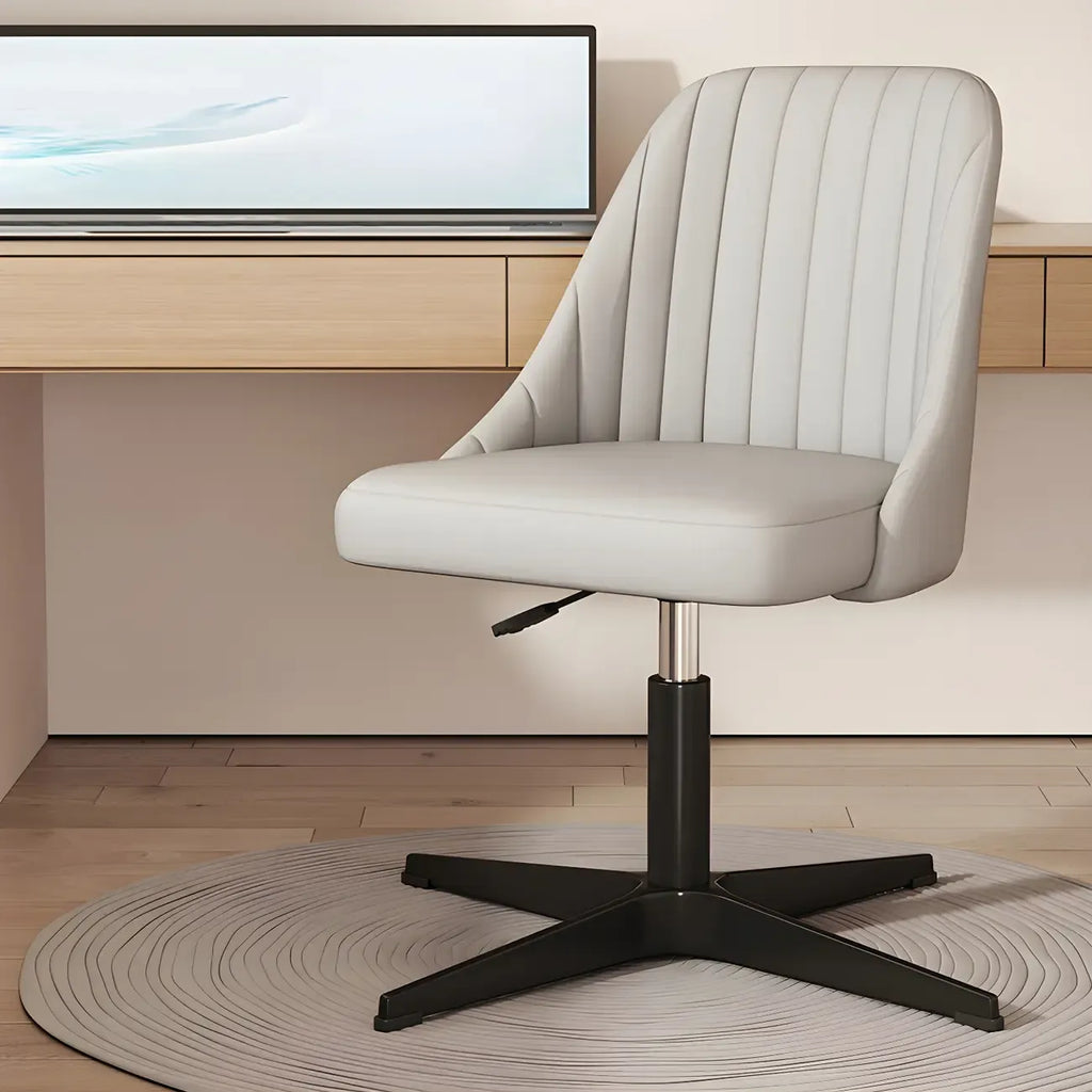 Chaise de bureau pivotante réglable beige moderne