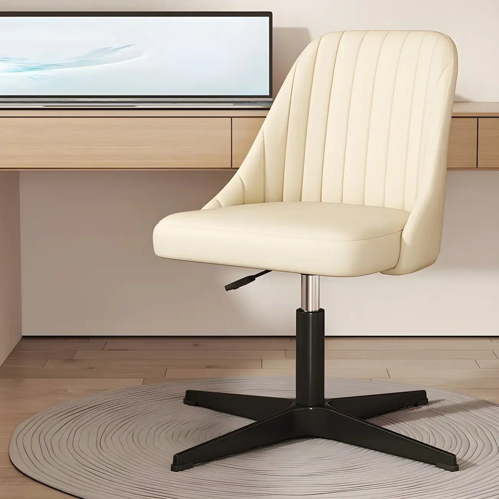 Chaise de bureau pivotante réglable beige moderne