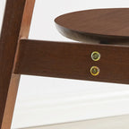 Table d'appoint ronde en bois marron avec piètement tripode et rangement