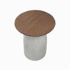 Table d'appoint ronde marron sur pied pour salon