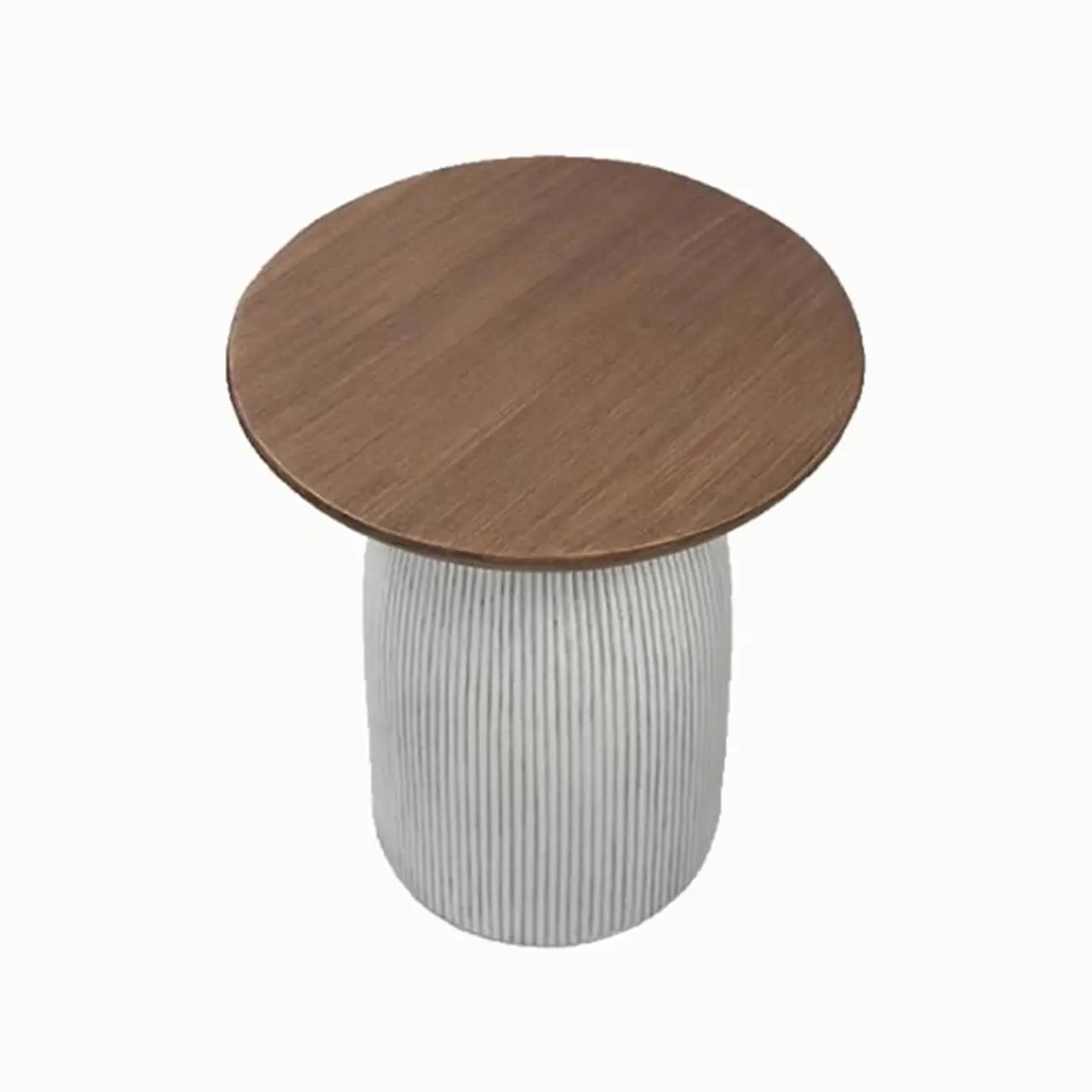 Table d'appoint ronde marron sur pied pour salon