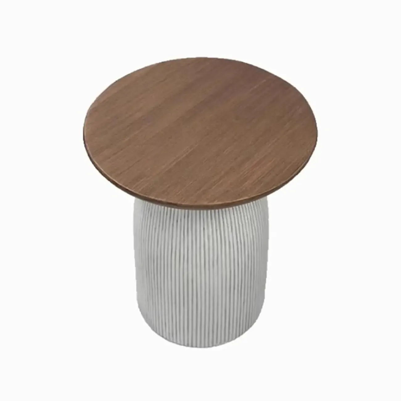 Table d'appoint ronde marron sur pied pour salon